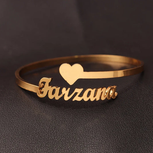 Aelicy™ Side by Side — Custom 2-Name/Heart Bracelet